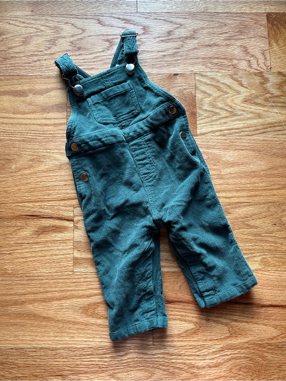 HANNAH ANDERSON - Unisex Baby Corduroy Overalls in Dark Green 6-12mo